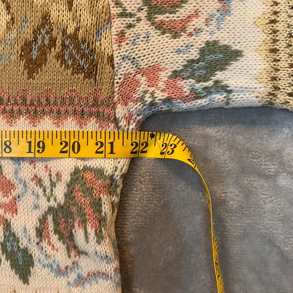 Vintage‎ Women's Ornate Cottage Core Floral Shabby Chic Feminine Sweater Medium - Picture 9 of 11